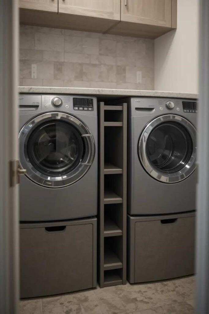 laundry room featuring a washer and dryer with a countertop above them.