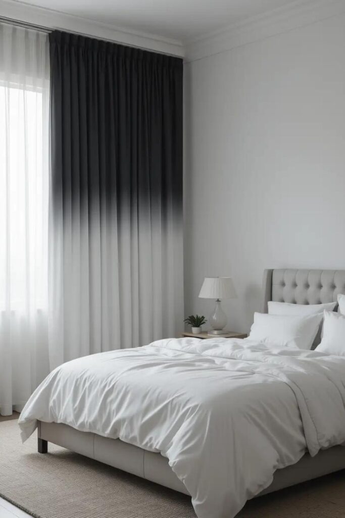 Black-and-White Ombre Curtains