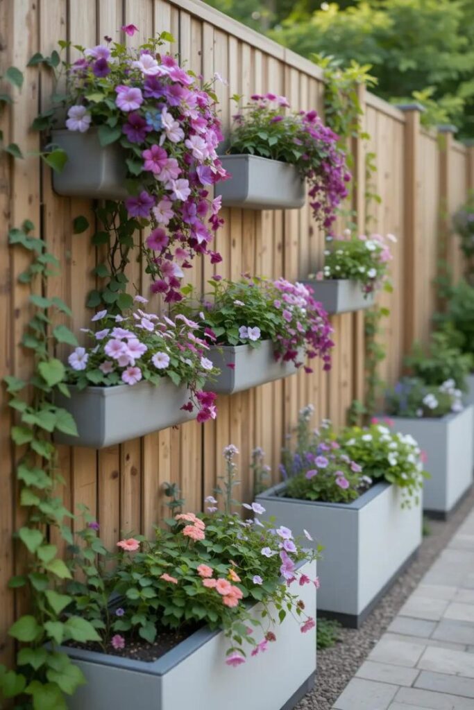 A vertical garden wall.