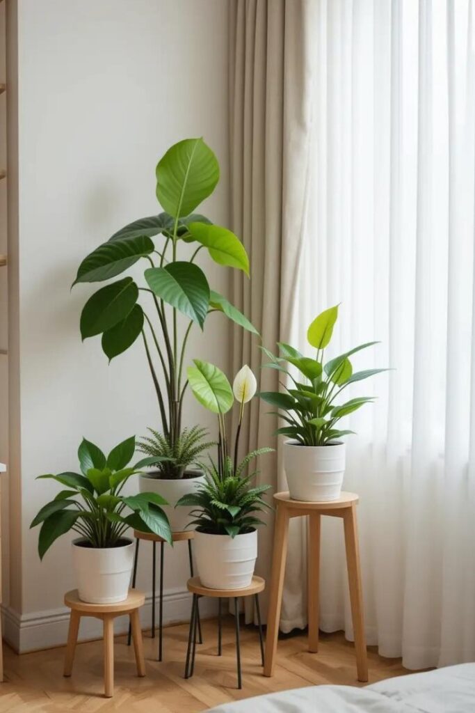 an apartment corner with a few plants
