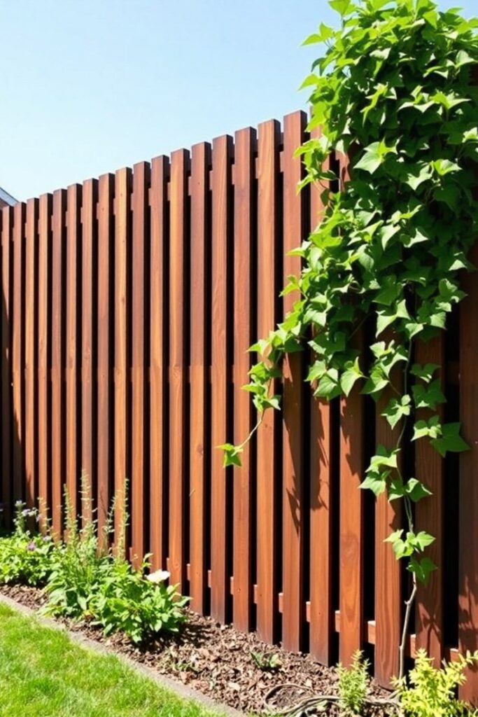 A tall vertical pallet fence.