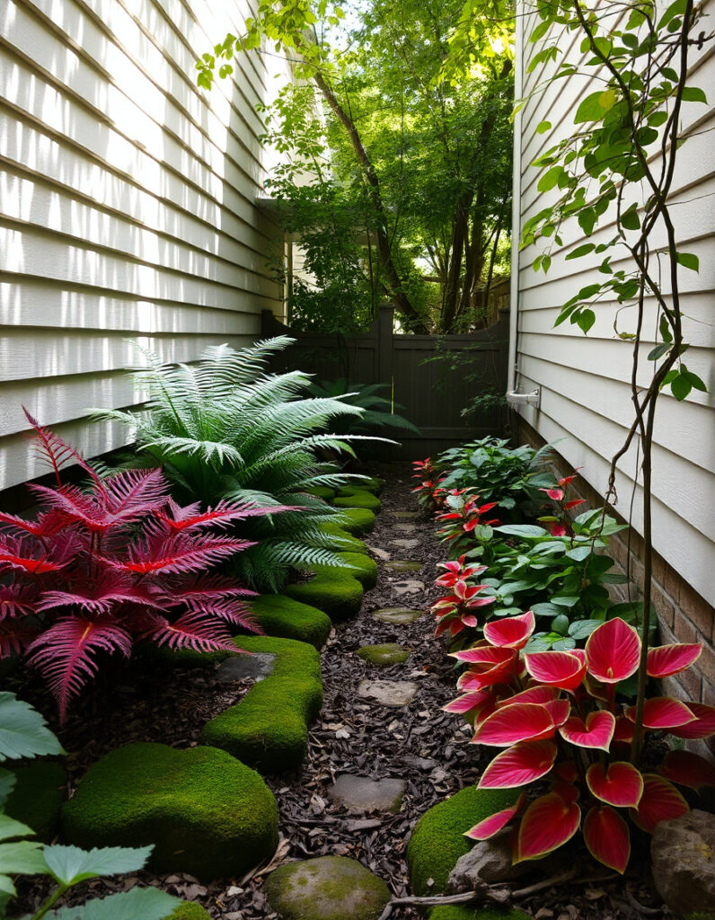 A shaded side garden