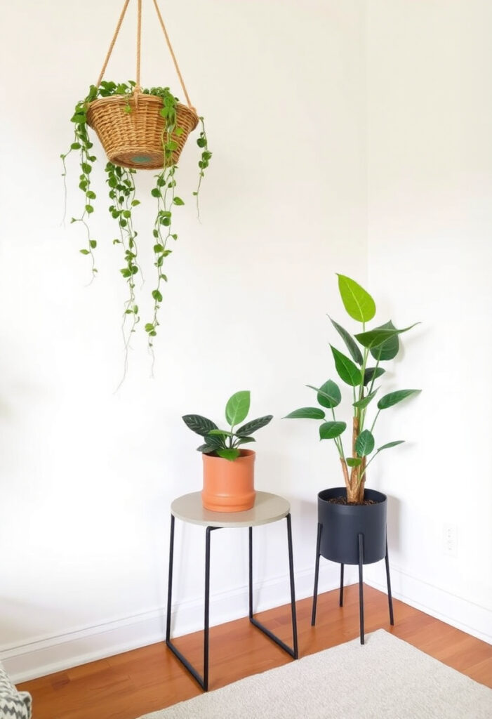 plants displayed at varying heights.