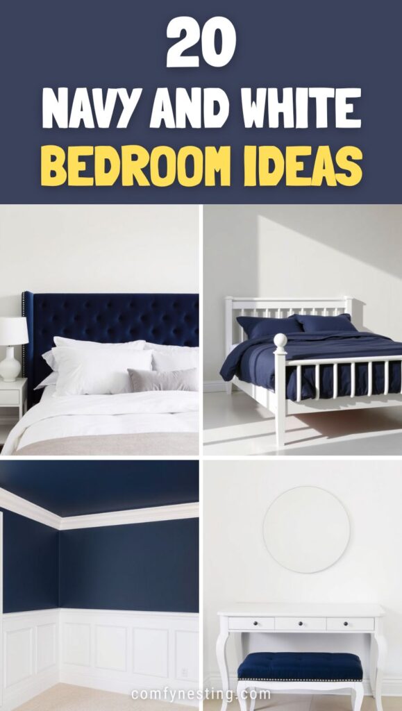 20 navy and white bedroom ideas.