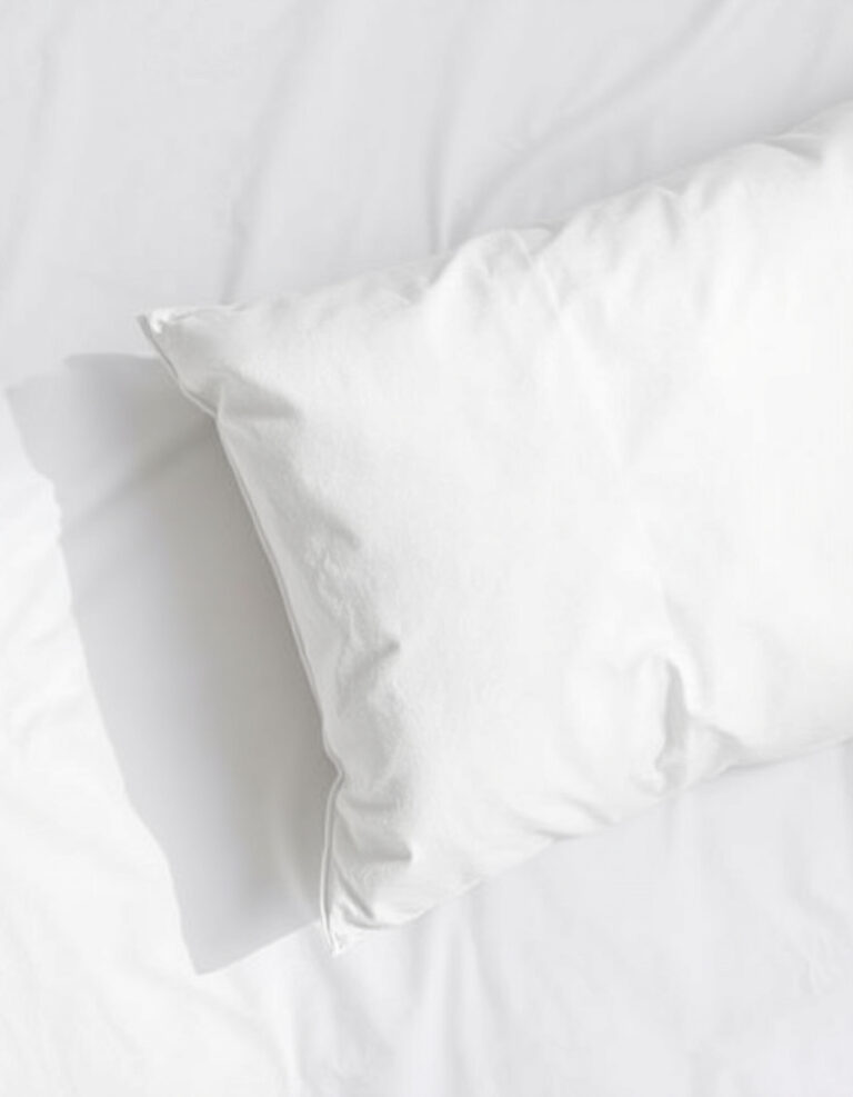 a clean white pillow.