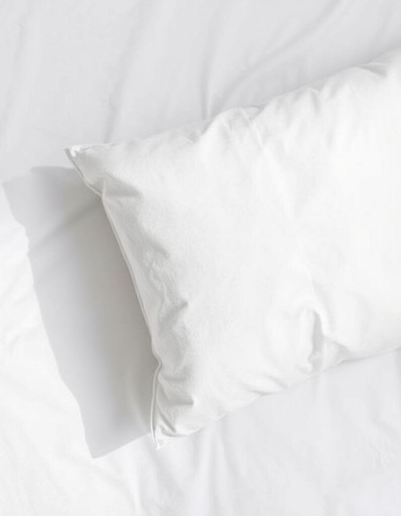 a clean white pillow.