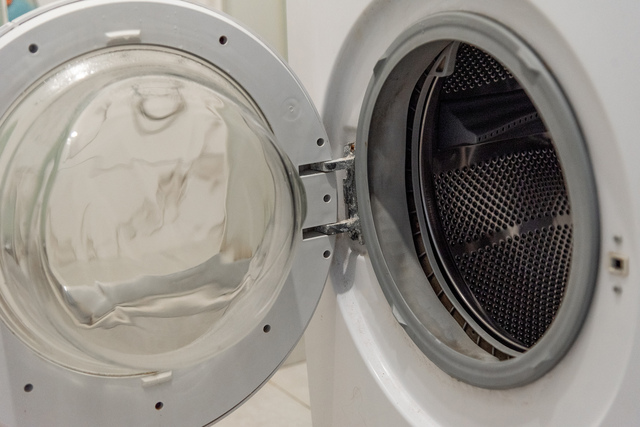Rubber gasket on the washing machine drum.
