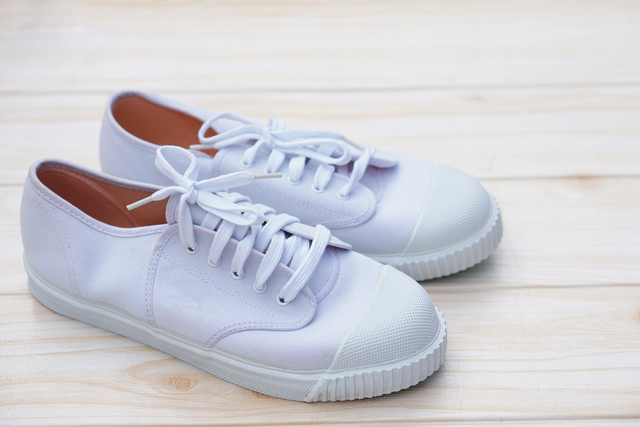 white canvas sneakers